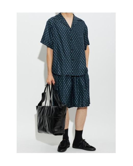 Balmain Blue Short-Sleeved Shirt for men