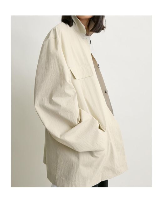 Totême  Natural Totême Collared Drawstring Jacket