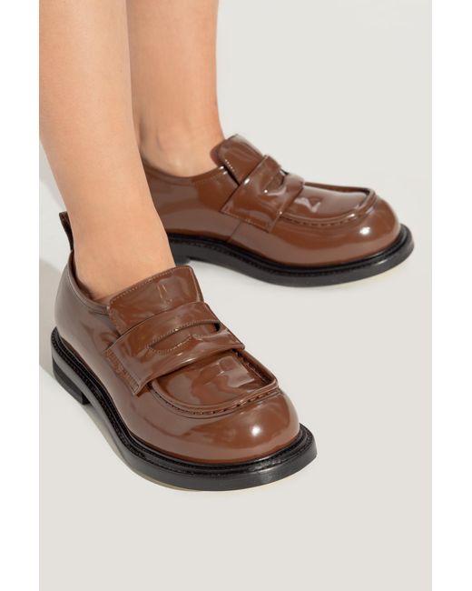 Moschino Brown Round Toe Loafers