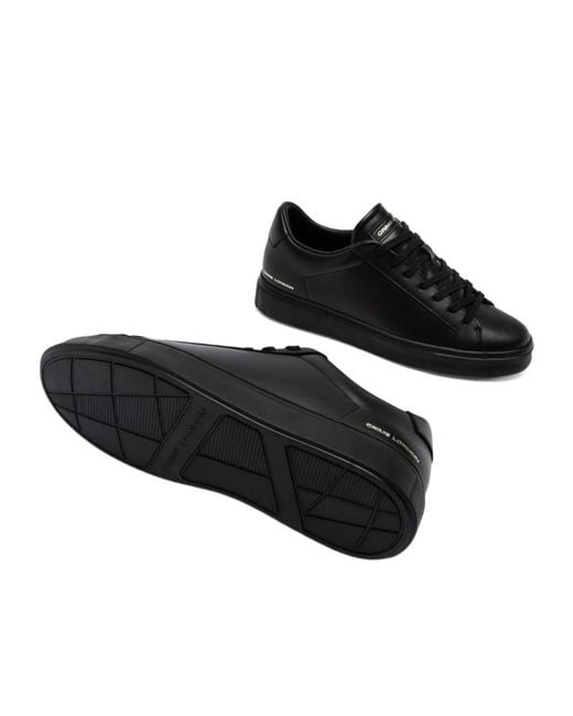 Crime London Black Lace-Up Low-Top Casual Shoes for men