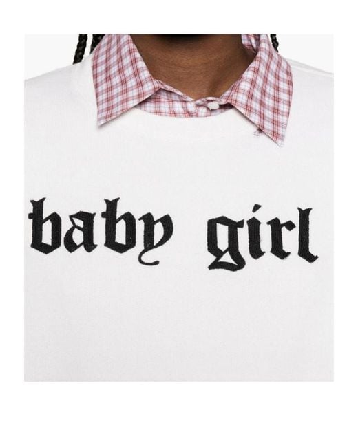 R13 White Baby Girl Distressed Sweatshirt