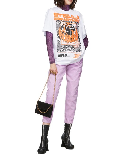 Stella McCartney Pink Logo Embroidered Straight Leg Jeans