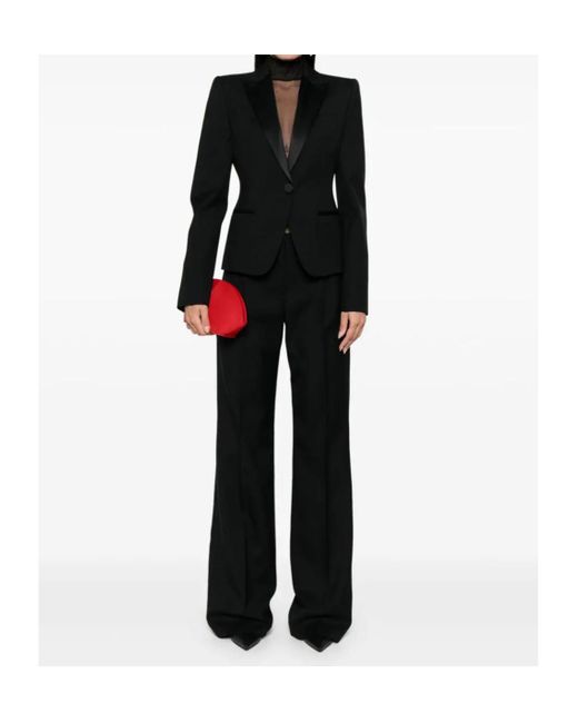 McQueen Black Pleat-Detail Trousers