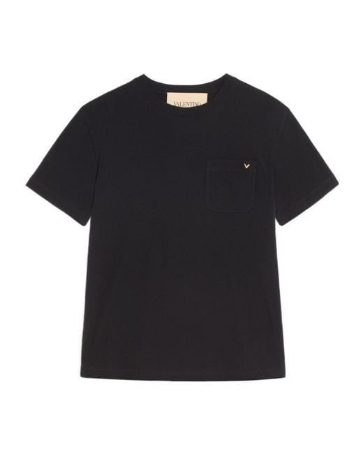 Valentino Black Vgold Crewneck T-Shirt for men