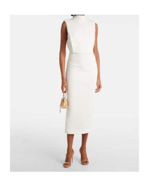 Roland Mouret White Cady Midi Dress