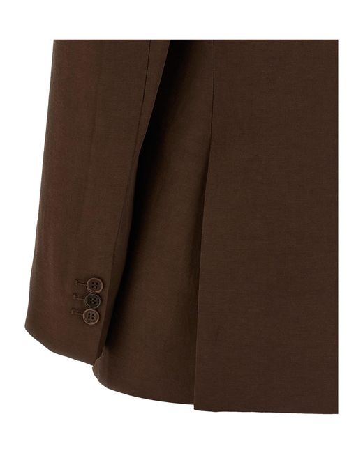 P.A.R.O.S.H. Brown Raisa Double-Breasted Blazer
