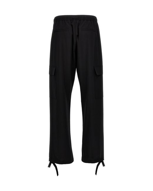 MSGM Black Drawstring Cargo Pants for men