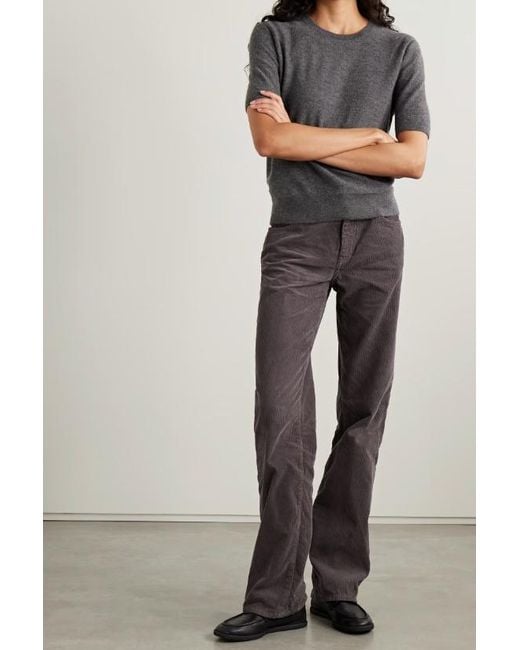 The Row Brown Carlyl Corduroy Low-Rise Straight Trousers