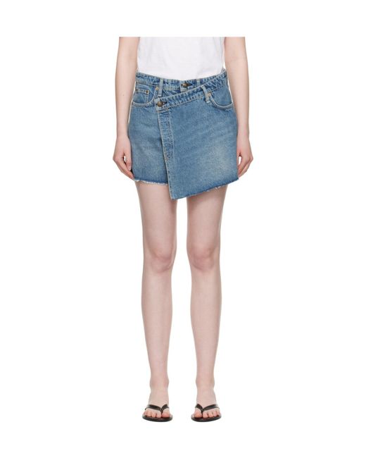 Rag & Bone Blue Belina Cotton Skort