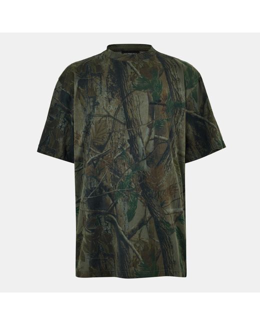 Balenciaga Green Logo Regular Fit T-Shirt for men