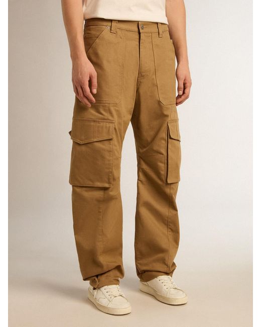 Golden Goose Deluxe Brand Natural Straight-Leg Cargo Trousers for men