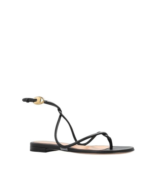 Gianvito Rossi Metallic Mamba Thong Strap Sandals