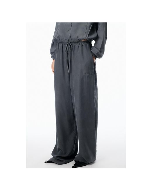 Alexander Wang Blue Mid-Rise Wide Leg Trackpants