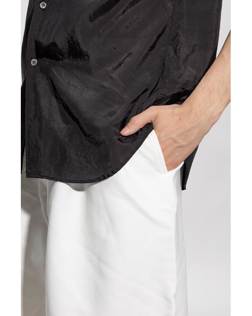 Comme des Garçons White Pleated Wide-Leg Bermuda Shorts for men