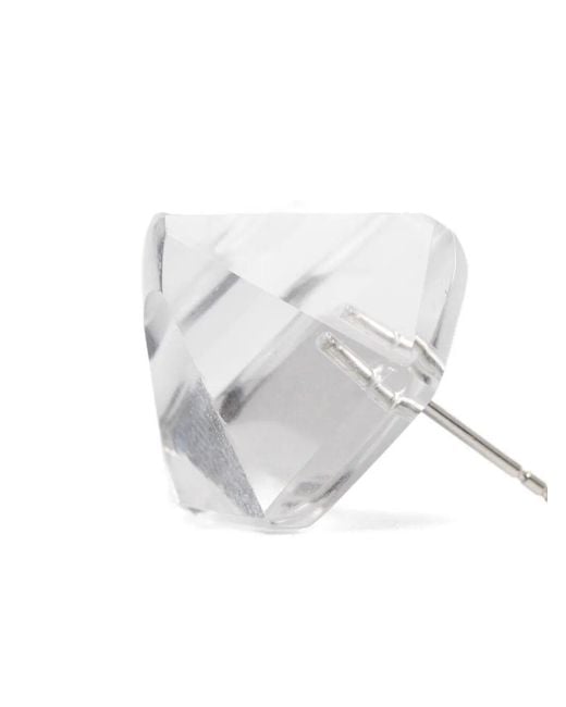 Monies White Geometric Earrings