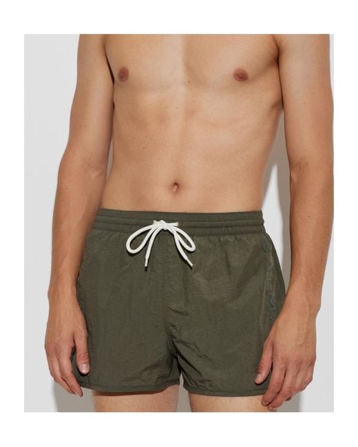 Balmain Green Drawstring Swim Trunks for men