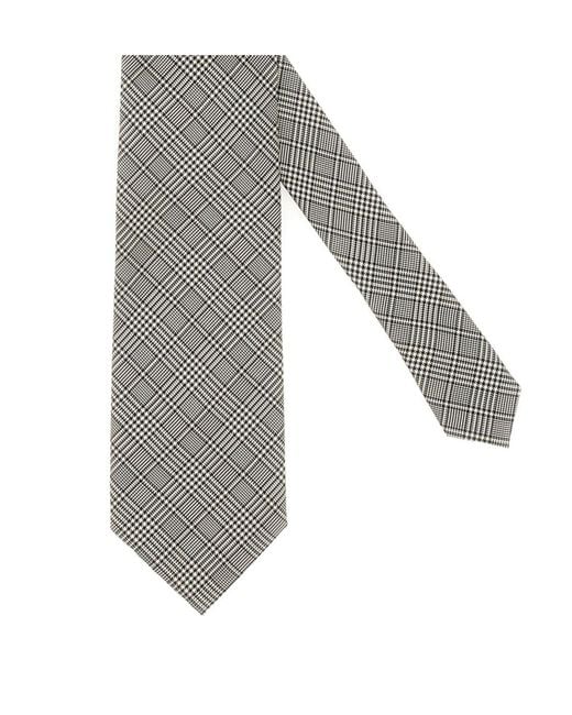 Tom Ford White Checkered Pointed Tip Tie for men