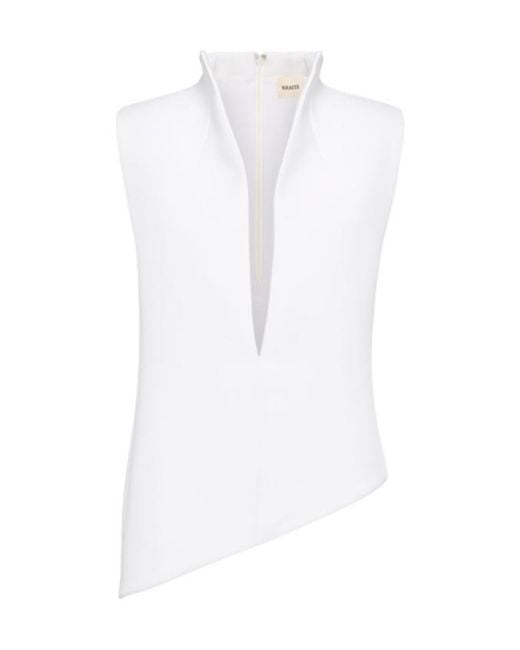 Khaite White Von Poly Top
