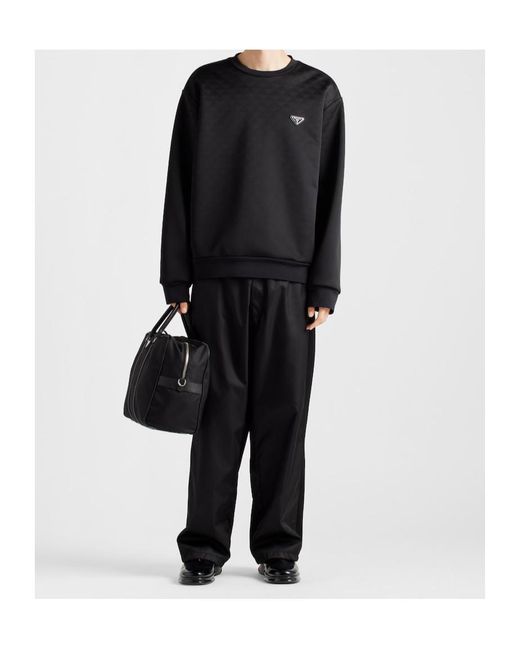 Prada Black Technical Fabric Sweatshirt for men