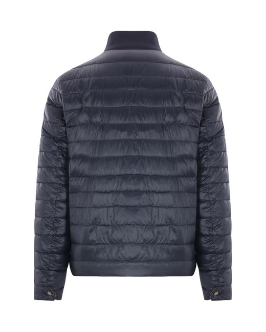 Herno Blue Nylon Reversible Down Jacket for men