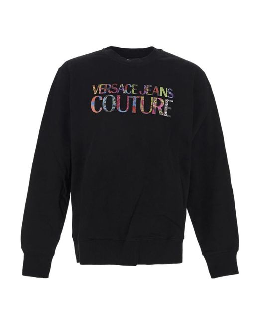 Versace Jeans Blue Printed Round-Neck Sweater for men