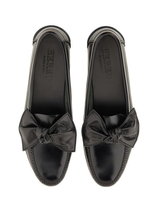 Hereu Black Bow Detail Slip-On Loafers