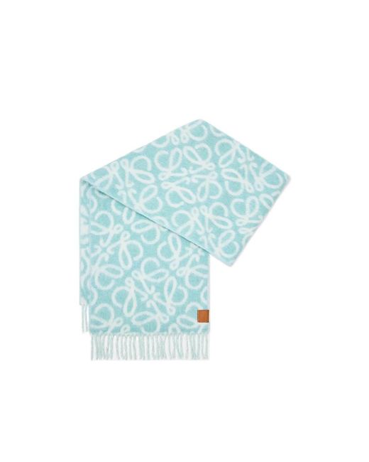 Loewe Blue Alpaca And Wool-Blend Anagram Scarf