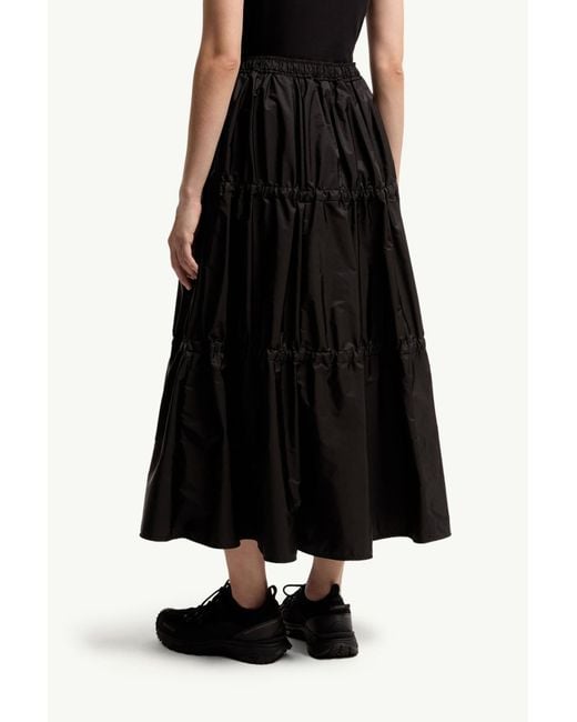 Moncler Black Ruffle Mid-Length Skirt