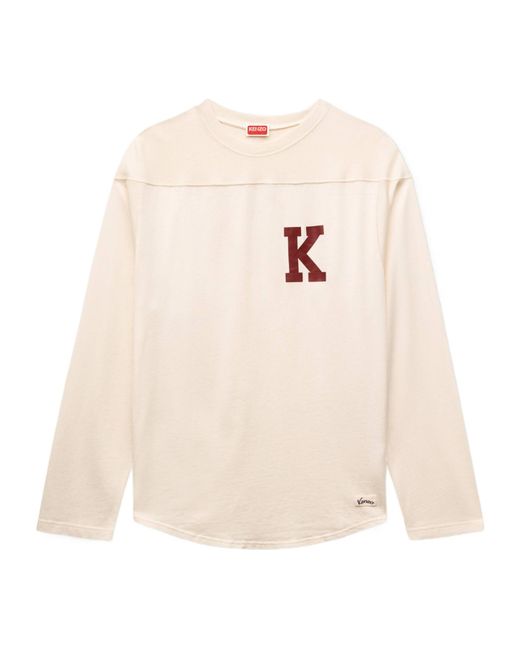 KENZO White Varsity' Long Sleeves T-Shirt for men