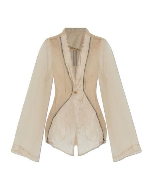 Rick Owens Natural Stag Sheer Zip Jacket