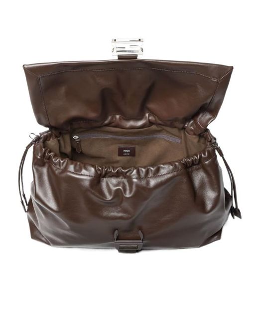 Fendi Brown Flux Maxi Messenger Bag for men