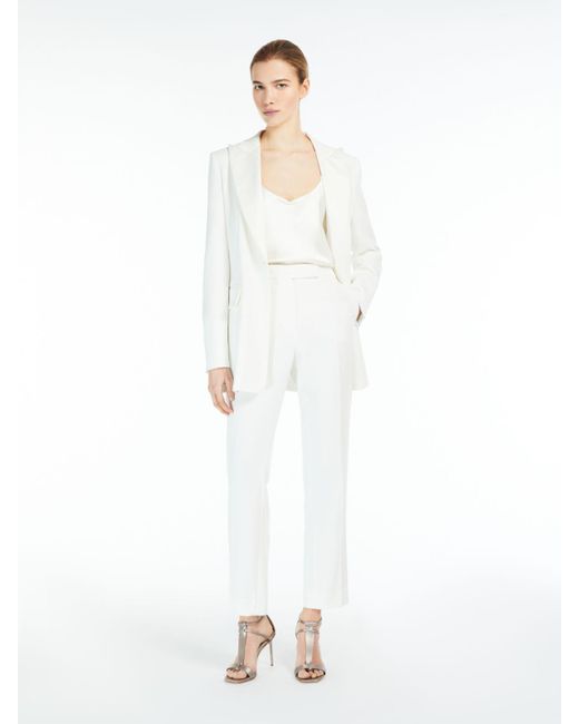 Max Mara White Pianoforte Straight Leg Cropped Trousers