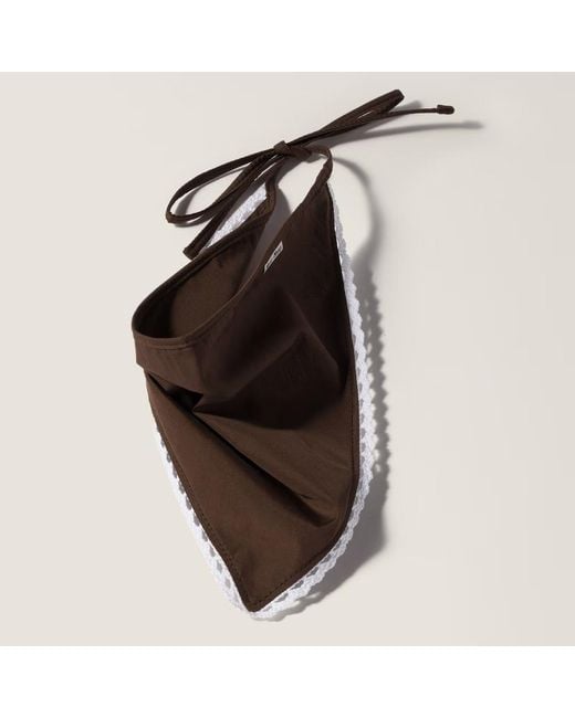 Miu Miu Multicolor Lace-Trim Tie-Fastening Hair Accesory
