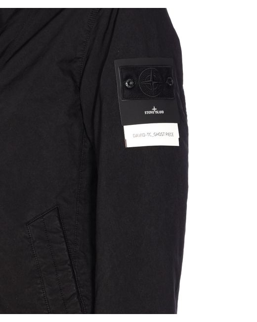 Stone Island Blue Button-Fastening Patch-Pocket Jacket for men