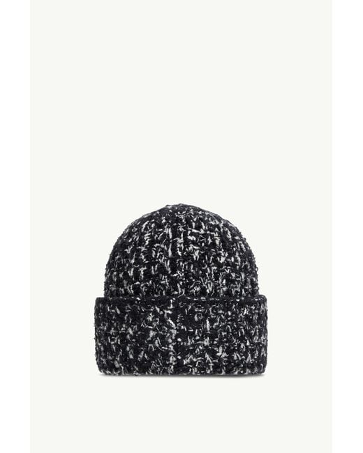 Moncler Black Wool Cotton Blend Beanie