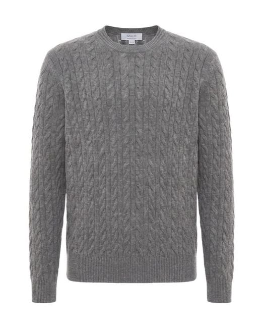 Malo Gray Crew-Neck Sweater for men