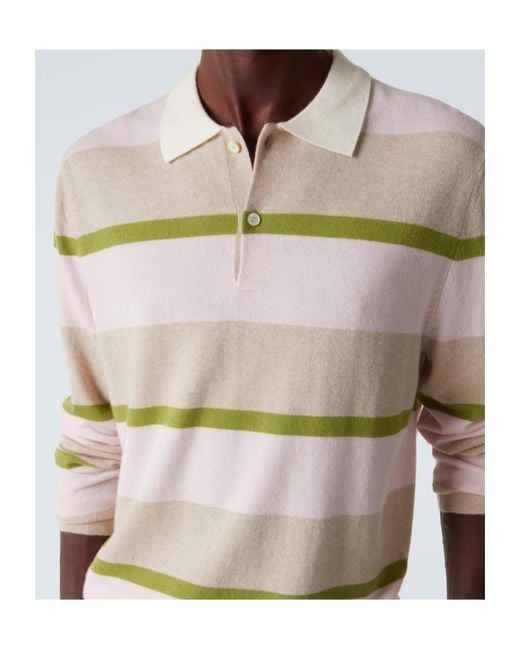 arch4 Natural Striped Polo Sweater for men