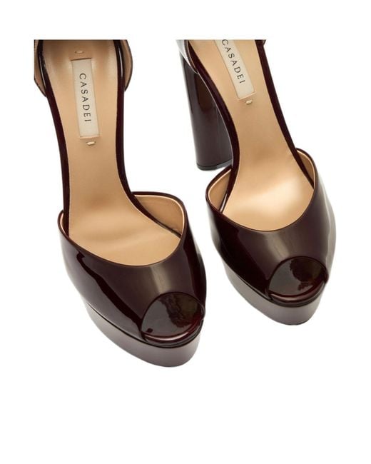 Casadei Brown Flora Platform Sandal