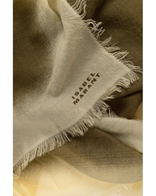 Isabel Marant Green Aleia Gradient Fringed Scarf