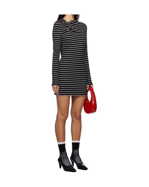 MSGM Black Striped Mini Dress