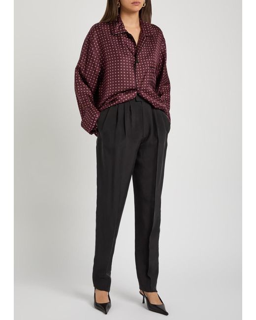 Saint Laurent Purple Patterned Silk Shirt