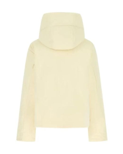 Jil Sander Natural Cropped Zipped Down Jacket