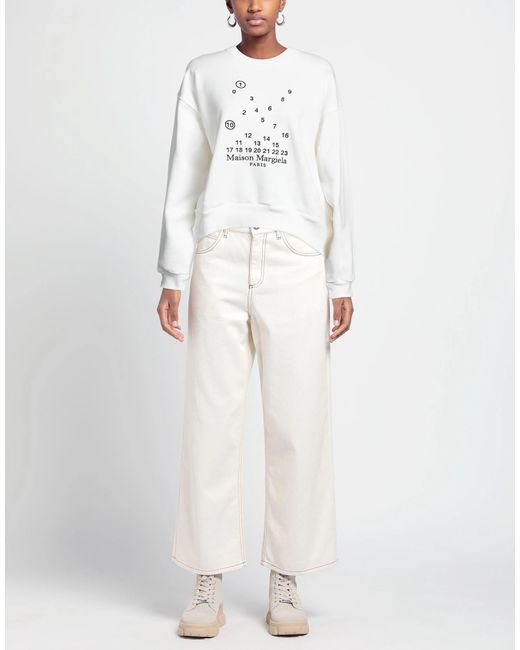 Maison Margiela White Plain Colour Sweatshirt