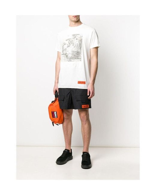 Heron Preston White Logo Embossed T-Shirt for men