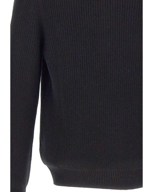 Gran Sasso Blue Long-Sleeve Polo-Collar Sweater for men