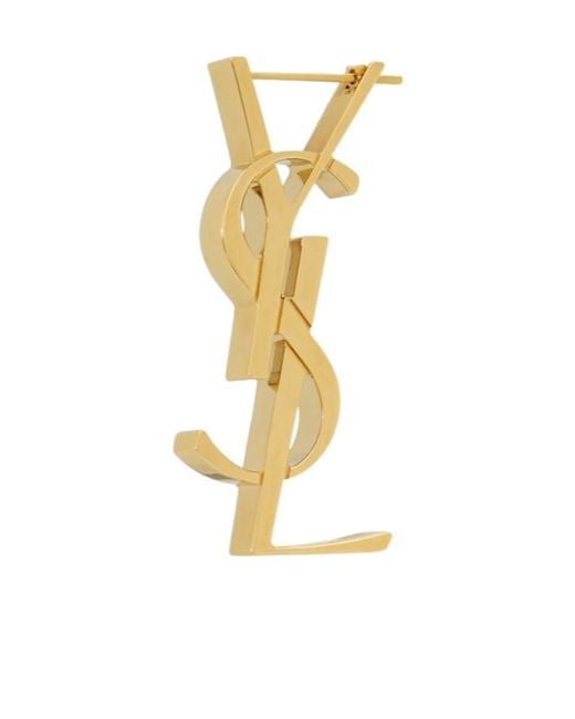 Saint Laurent Metallic Logo Detailed Single Earring