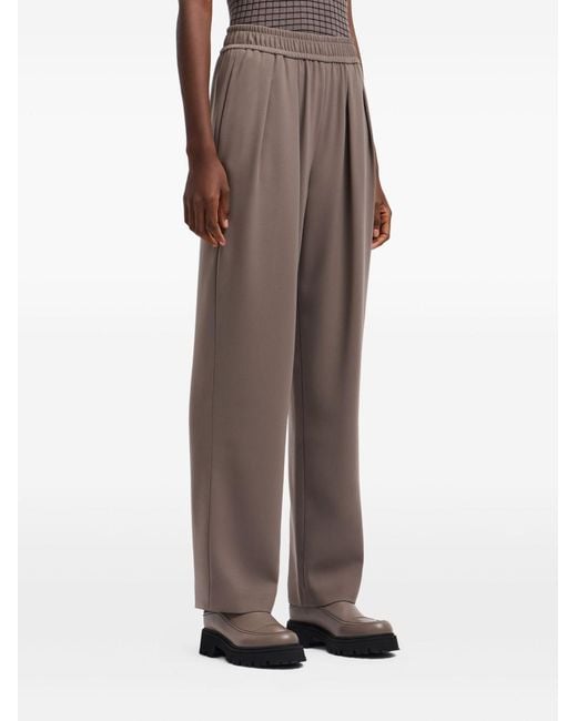 Emporio Armani Brown Loose Fit High Waist Trousers