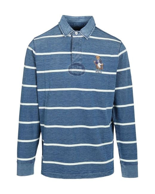 Polo Ralph Lauren Blue Striped Polo Shirt for men