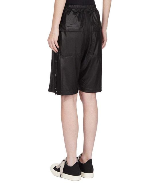 Rick Owens Black Buttons Drawstring Shorts