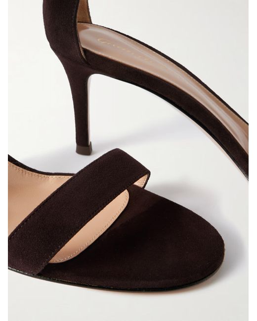 Gianvito Rossi Black Portofino 70 Suede Sandals